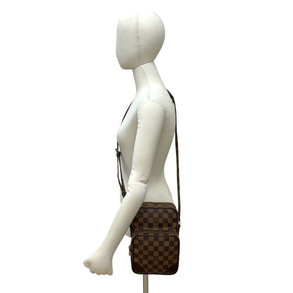 LOUIS VUITTON Authentic Brown Damier Leather Pochette Shoulder Bag - Picture 2 of 10